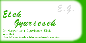 elek gyuricsek business card